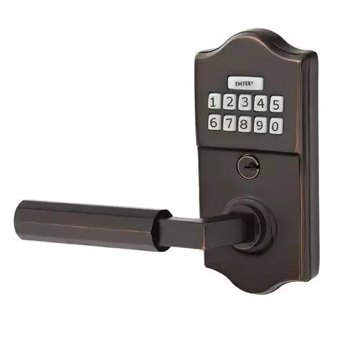 Emtek Classic - L-Square Faceted Lever Electronic Keypad Lock by Emtek