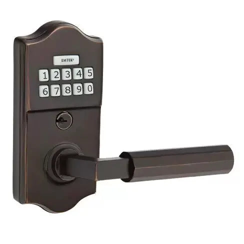 Emtek Classic - L-Square Faceted Lever Electronic Keypad Lock by Emtek
