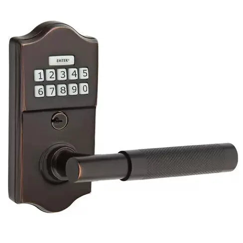Emtek Classic - T-Bar Knurled Lever Electronic Keypad Lock by Emtek