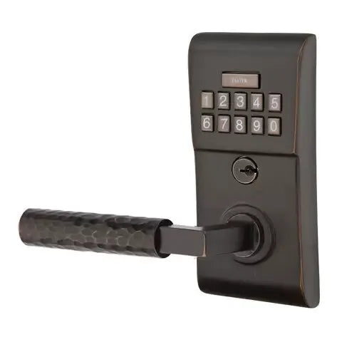 Emtek Modern - L-Square Hammered Lever Electronic Keypad Lock by Emtek