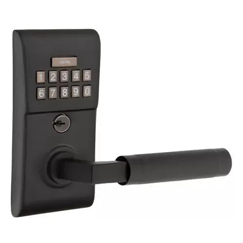 Emtek Modern - L-Square Knurled Lever Electronic Keypad Lock by Emtek