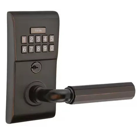 Emtek Modern - R-Bar Faceted Lever Electronic Keypad Lock by Emtek
