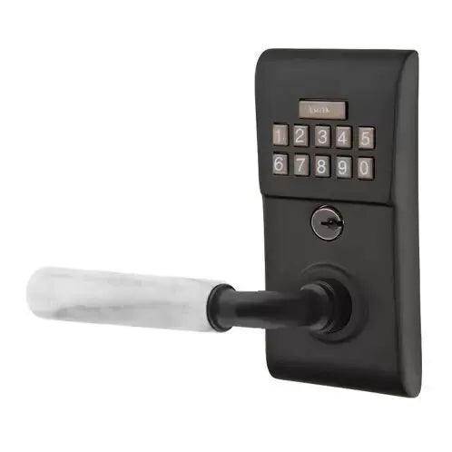 Emtek Modern - R-Bar White Marble Lever Electronic Keypad Lock by Emtek