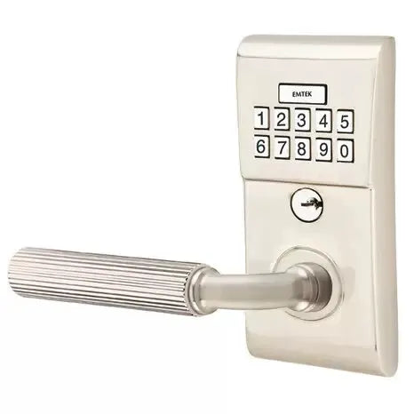 Emtek Modern - R-Bar Straight Knurled Lever Electronic Keypad Lock by Emtek