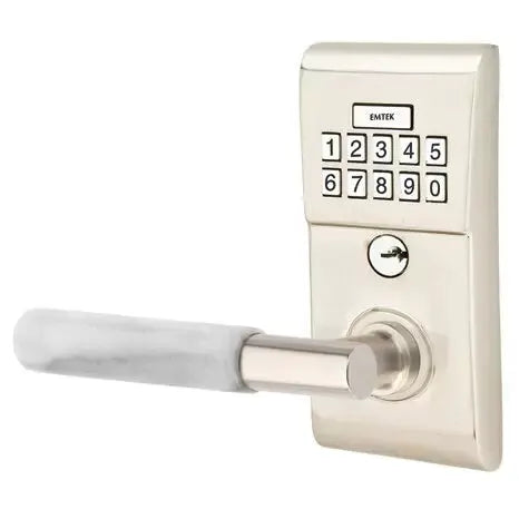 Emtek Modern - T-Bar White Marble Lever Electronic Keypad Lock by Emtek