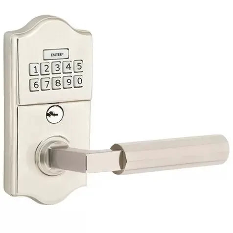 Emtek Classic - L-Square Faceted Lever Electronic Keypad Lock by Emtek
