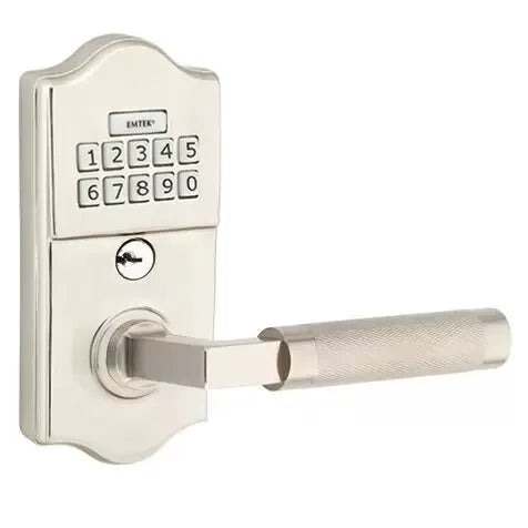 Emtek Classic - L-Square Knurled Lever Electronic Keypad Lock by Emtek