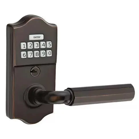 Emtek Modern - R-Bar Faceted Lever Electronic Keypad Lock by Emtek