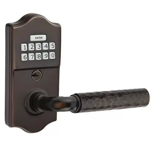Emtek Modern - R-Bar Hammered Lever Electronic Keypad Lock by Emtek
