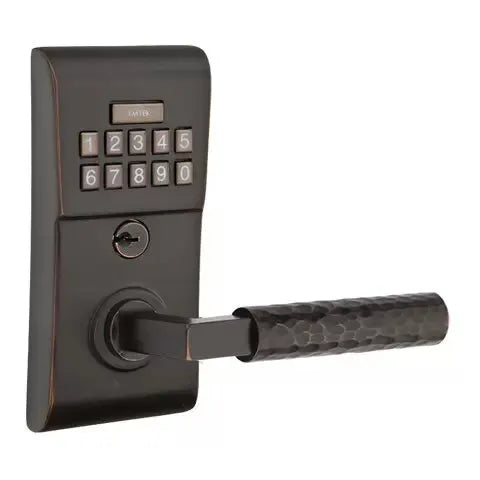 Emtek Modern - L-Square Hammered Lever Electronic Keypad Lock by Emtek