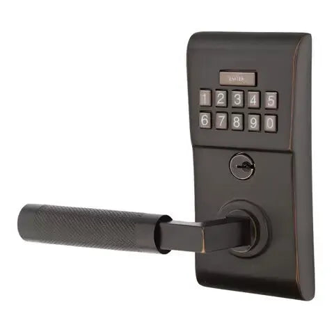 Emtek Modern - L-Square Knurled Lever Electronic Keypad Lock by Emtek