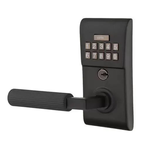 Emtek Modern - L-Square Straight Knurled Lever Electronic Keypad Lock by Emtek