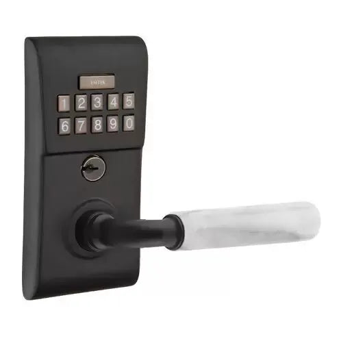 Emtek Modern - R-Bar White Marble Lever Electronic Keypad Lock by Emtek
