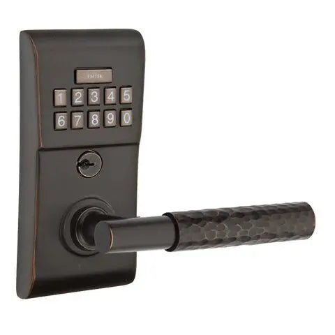 Emtek Modern - T-Bar Hammered Lever Electronic Keypad Lock by Emtek