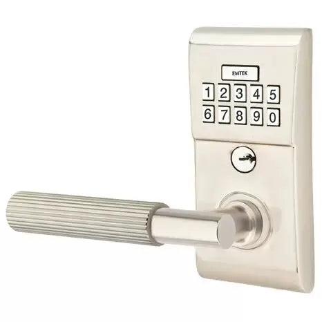 Emtek Modern - T-Bar Straight Knurled Lever Electronic Keypad Lock by Emtek