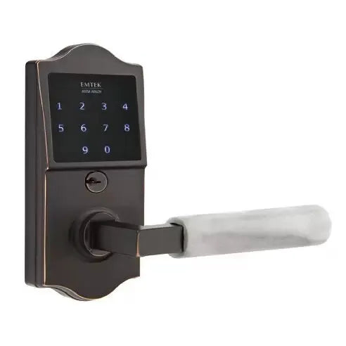 Emtek Emtouch Classic - L-Square White Marble Lever Electronic Touchscreen Lock by Emtek