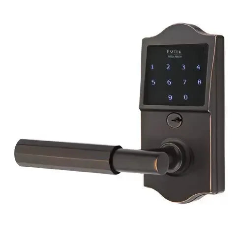 Emtek Emtouch Classic - T-Bar Faceted Lever Electronic Touchscreen Lock by Emtek