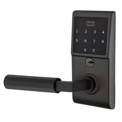 Emtek Emtouch - L-Square Faceted Lever Electronic Touchscreen Lock by Emtek