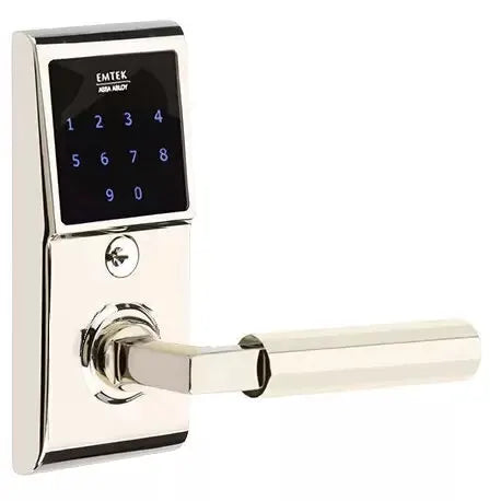 Emtek Emtouch - L-Square Faceted Lever Electronic Touchscreen Lock by Emtek