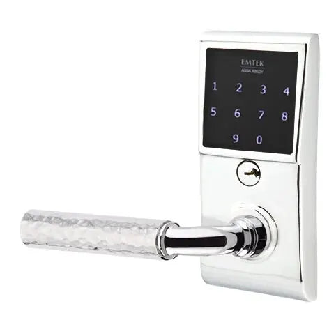 Emtek Emtouch - R-Bar Hammered Lever Electronic Touchscreen Lock by Emtek