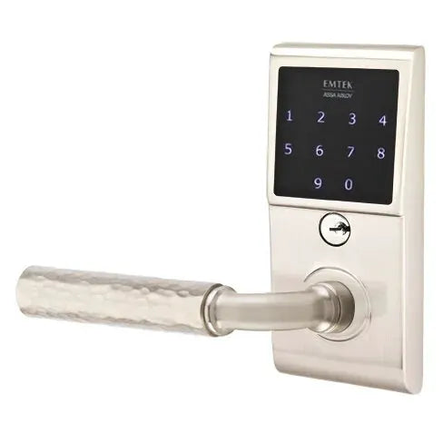 Emtek Emtouch - R-Bar Hammered Lever Electronic Touchscreen Lock by Emtek