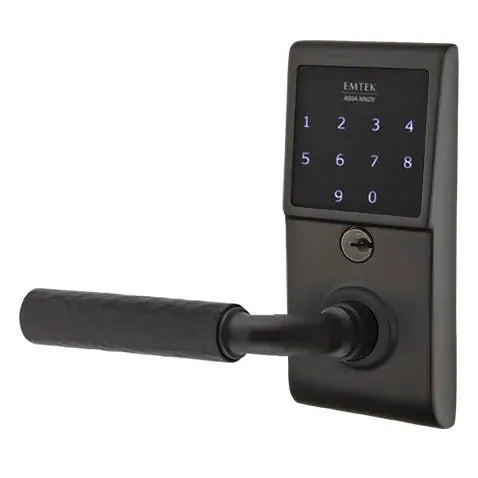 Emtek Emtouch - R-Bar Hammered Lever Electronic Touchscreen Lock by Emtek