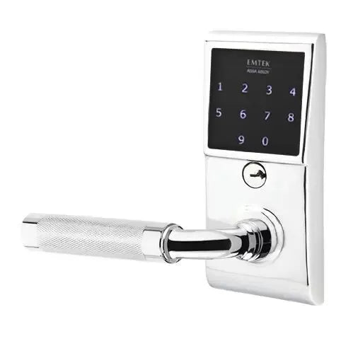 Emtek Emtouch - R-Bar Knurled Lever Electronic Touchscreen Lock by Emtek