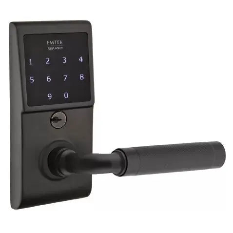 Emtek Emtouch - R-Bar Knurled Lever Electronic Touchscreen Lock by Emtek