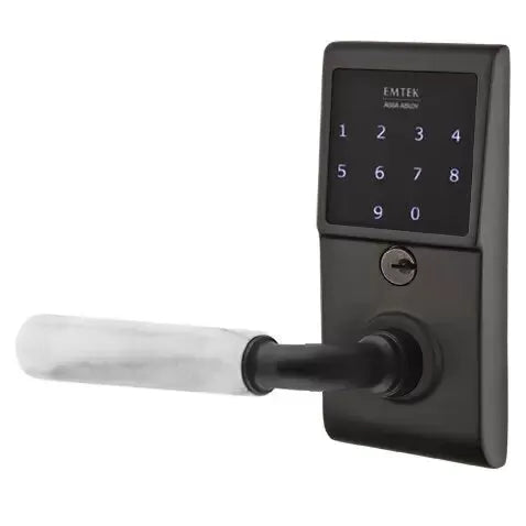 Emtek Emtouch - R-Bar White Marble Lever Electronic Touchscreen Lock by Emtek
