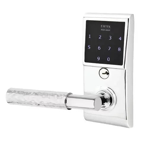 Emtek Emtouch - T-Bar Hammered Lever Electronic Touchscreen Lock by Emtek