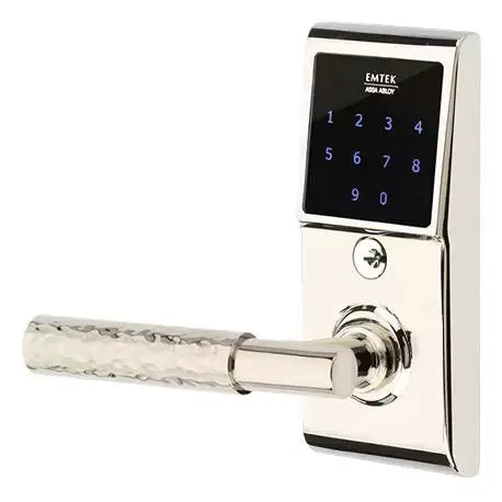 Emtek Emtouch - T-Bar Hammered Lever Electronic Touchscreen Lock by Emtek