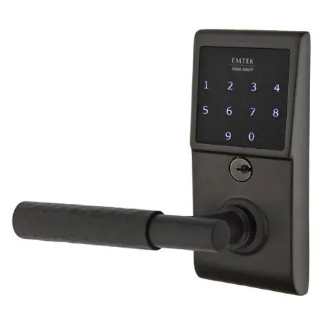 Emtek Emtouch - T-Bar Hammered Lever Electronic Touchscreen Lock by Emtek