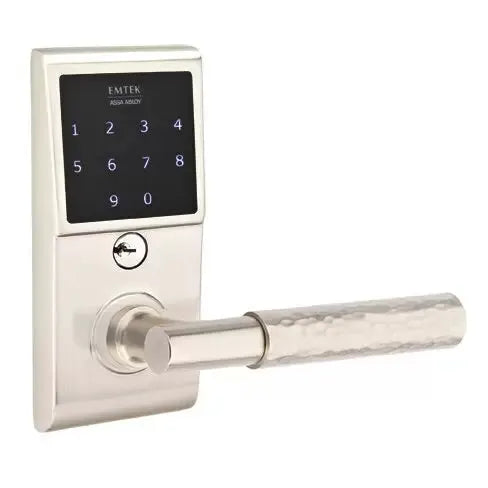 Emtek Emtouch - T-Bar Hammered Lever Electronic Touchscreen Lock by Emtek