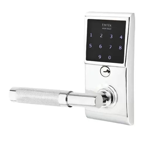 Emtek Emtouch - T-Bar Knurled Lever Electronic Touchscreen Lock by Emtek