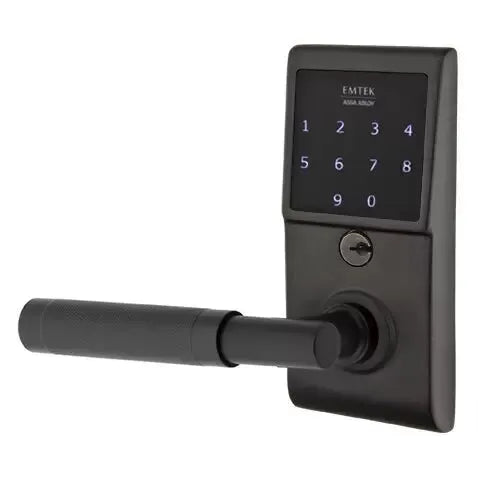 Emtek Emtouch - T-Bar Knurled Lever Electronic Touchscreen Lock by Emtek