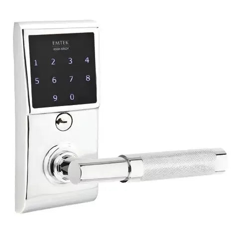 Emtek Emtouch - T-Bar Knurled Lever Electronic Touchscreen Lock by Emtek