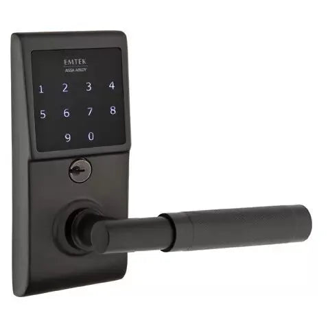 Emtek Emtouch - T-Bar Knurled Lever Electronic Touchscreen Lock by Emtek