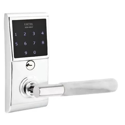 Emtek Emtouch - T-Bar White Marble Lever Electronic Touchscreen Lock by Emtek