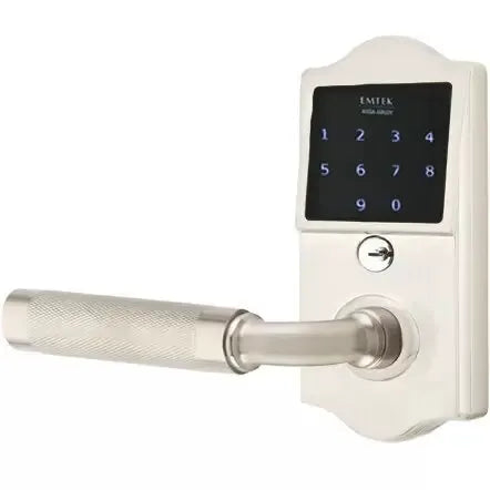 Emtek Emtouch Classic - R-Bar Knurled Lever Electronic Touchscreen Lock by Emtek