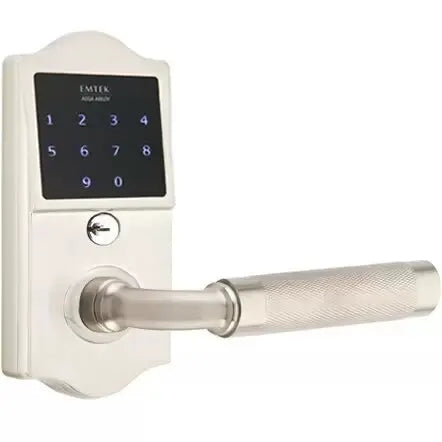 Emtek Emtouch Classic - R-Bar Knurled Lever Electronic Touchscreen Lock by Emtek