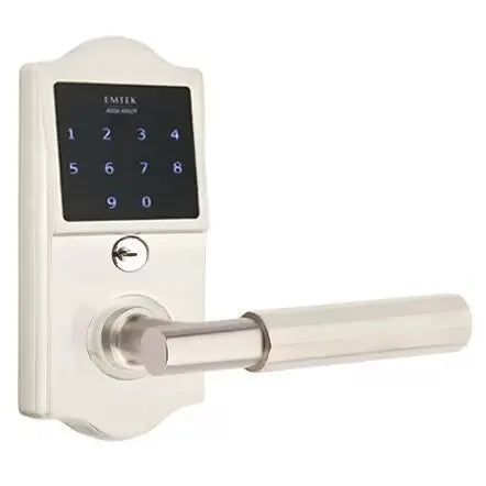 Emtek Emtouch Classic - T-Bar Faceted Lever Electronic Touchscreen Lock by Emtek
