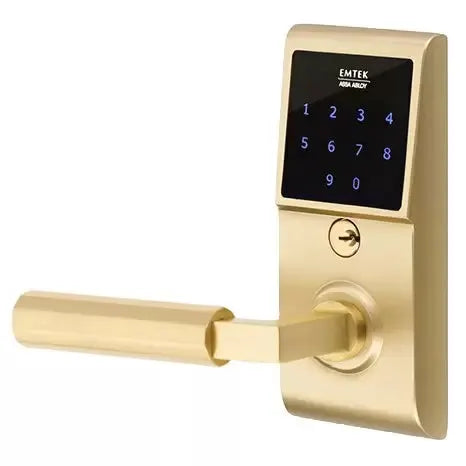 Emtek Emtouch - L-Square Faceted Lever Electronic Touchscreen Lock by Emtek