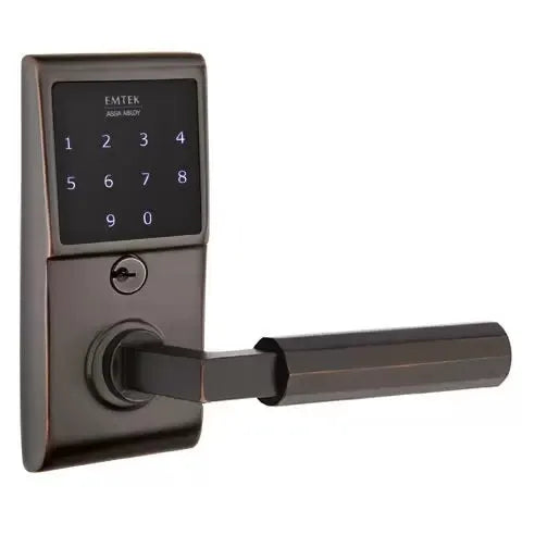 Emtek Emtouch - L-Square Faceted Lever Electronic Touchscreen Lock by Emtek