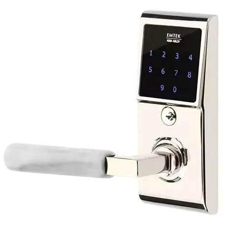 Emtek Emtouch - L-Square White Marble Lever Electronic Touchscreen Lock by Emtek