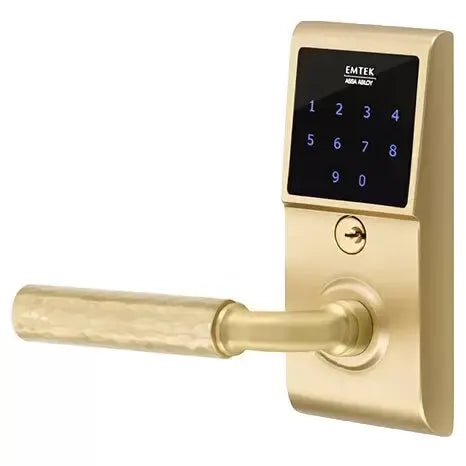 Emtek Emtouch - R-Bar Hammered Lever Electronic Touchscreen Lock by Emtek