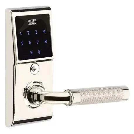 Emtek Emtouch - R-Bar Knurled Lever Electronic Touchscreen Lock by Emtek