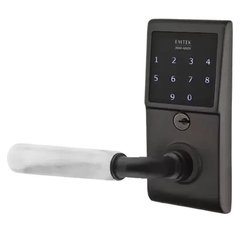 Emtek Emtouch - R-Bar White Marble Lever Electronic Touchscreen Lock by Emtek