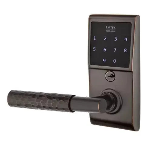 Emtek Emtouch - T-Bar Hammered Lever Electronic Touchscreen Lock by Emtek