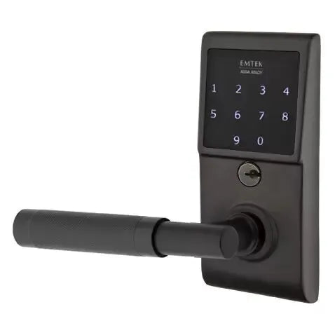 Emtek Emtouch - T-Bar Knurled Lever Electronic Touchscreen Lock by Emtek