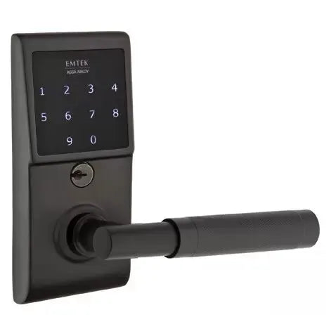 Emtek Emtouch - T-Bar Knurled Lever Electronic Touchscreen Lock by Emtek